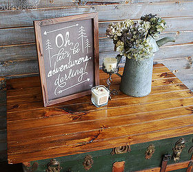 antique steamer trunk turned coffee table, painted furniture, repurposing upcycling, woodworking projects