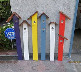 birdhouse trellis fence of many colors