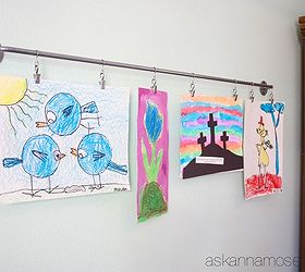 wall art childrens artwork display, bedroom ideas, diy, repurposing upcycling, wall decor