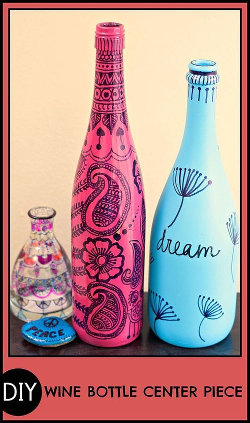 upcycled wine bottles, crafts, repurposing upcycling