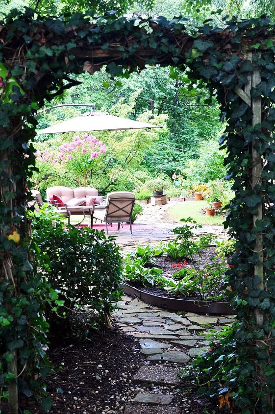 gardening backyard home whimsical tour, flowers, gardening, landscape, outdoor furniture, outdoor living, patio, porches