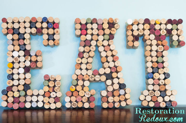 Wine cork letter art