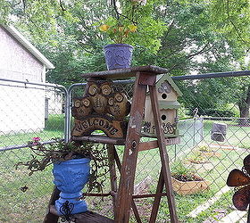 garden ideas pinterest ladder shoe planter, gardening, repurposing upcycling