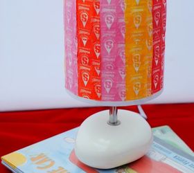 diy lampshade candy wrapper hgtv, decoupage, home decor, lighting, repurposing upcycling