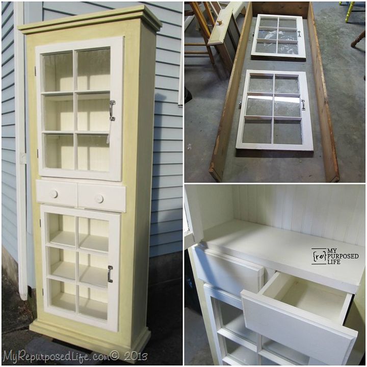 kitchen cupboard windows waterbed lumber upcycle, closet, diy, kitchen design, painted furniture, repurposing upcycling, windows, woodworking projects
