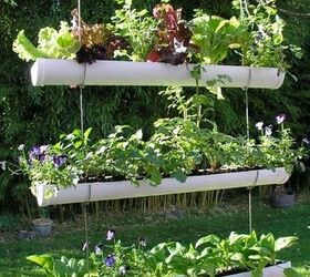 garden ideas small space solution gutter planters, gardening, repurposing upcycling