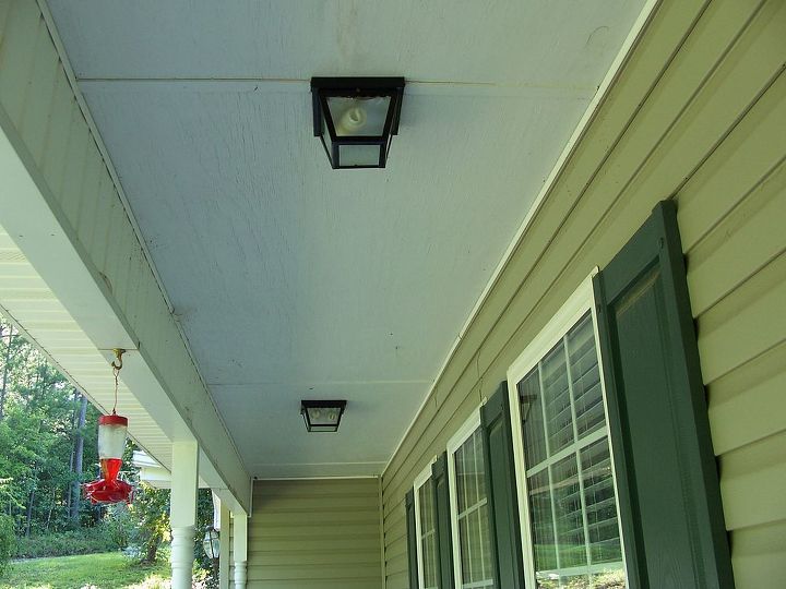 patio ideas porch lights refinish, lighting, outdoor living, porches, Mounted
