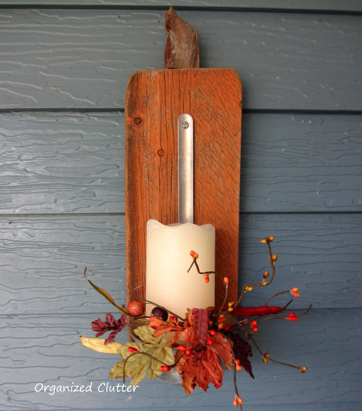 diy candle holder reclaimed wood fall, repurposing upcycling, wall decor, woodworking projects