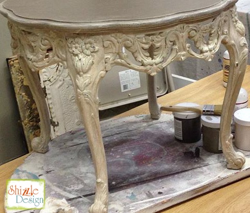 painted furniture accent table refinish glaze, chalk paint, how to, painted furniture, shabby chic