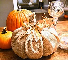 how to burlap pumpkin decor, crafts, seasonal holiday decor