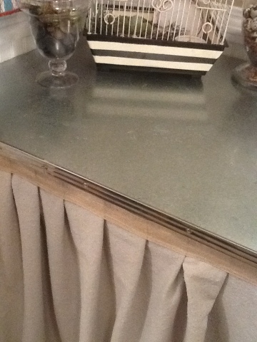 kitchen counter tops galvanized, countertops, diy, More of the nice retro edging to match