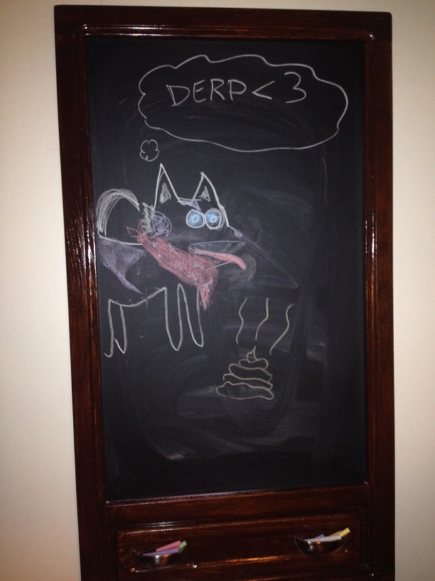 Diy Old Dresser Mirror Into Chalk Board Hometalk