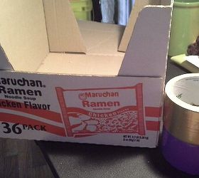 project 1 ramen noodle box not anymore, crafts, repurposing upcycling, storage ideas, Perfect size shape for file folders