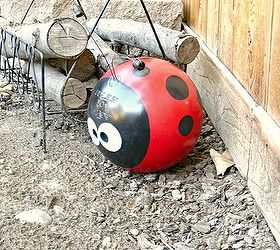 upcycled bowling ball yard art, crafts, gardening, repurposing upcycling
