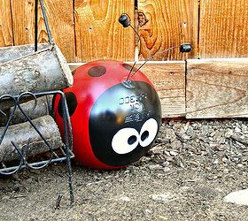 Upcycled Bowling Ball Yard Art