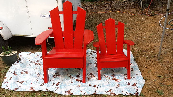 mom and daughter matching chairs, outdoor furniture, painted furniture