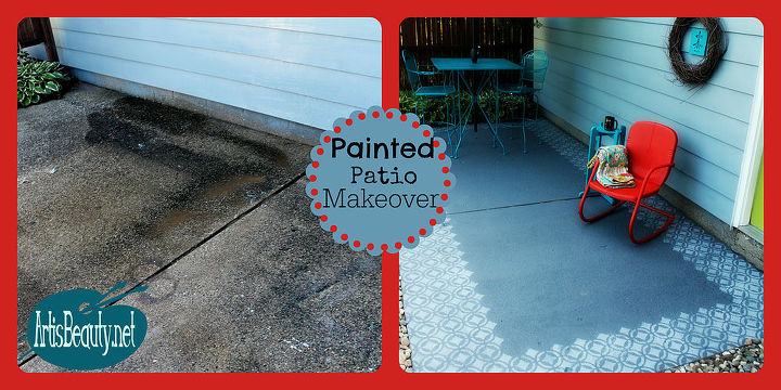 patio ideas painted floor makeover, flooring, outdoor living, painted furniture, painting, patio