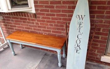 Vintage Ironing Board Turned Into a Welcome Sign for the Porch