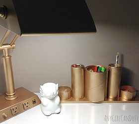 organizing desk office anthropologie inspired, crafts