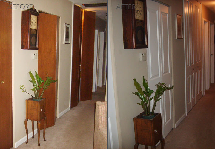 before after photos interior door replacement, doors, home decor