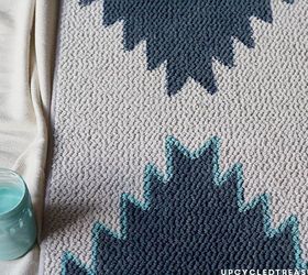 diy painted rug west elm aztec inspired, home decor, how to, reupholster