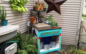 From Old Vanity to New Potting Bench for $0.00!  Re-purpose It Today!