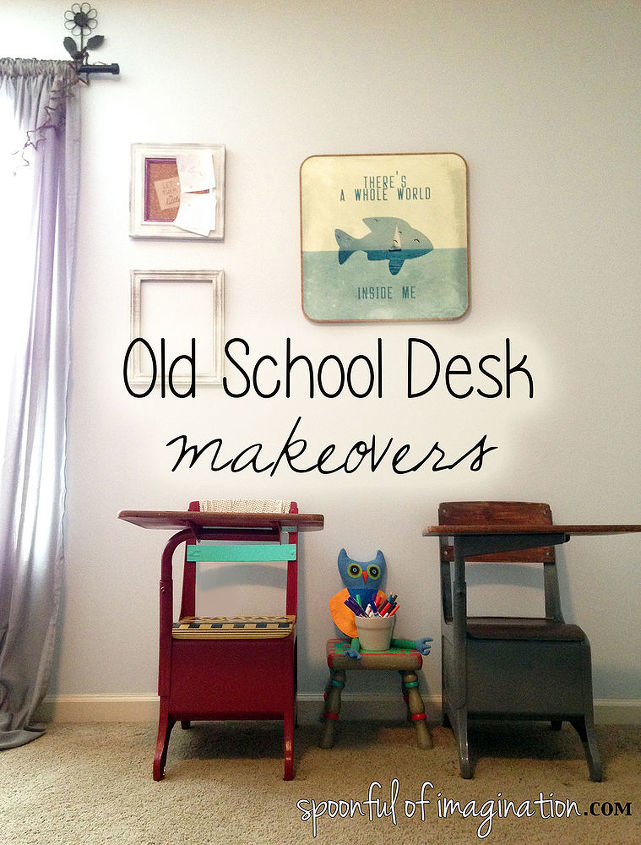 upcycle school desk vintage makeover, painted furniture, repurposing upcycling