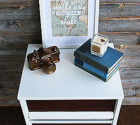 modern mid century nightstand side table wood white, home decor, painted furniture, repurposing upcycling