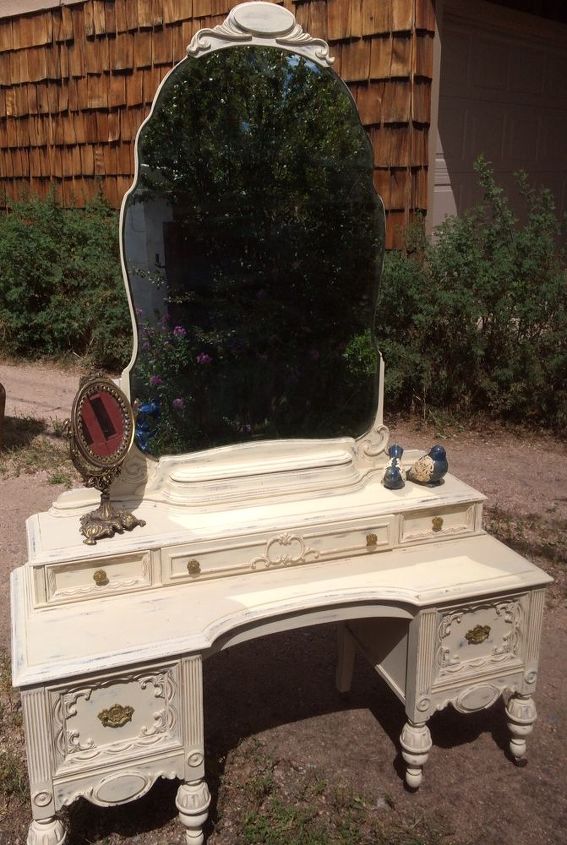 painted furniture vanity antique transformation, home decor, painted furniture, repurposing upcycling