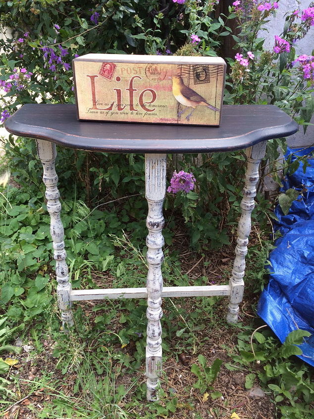 painted furniture side table makeover, home decor, painted furniture, repurposing upcycling