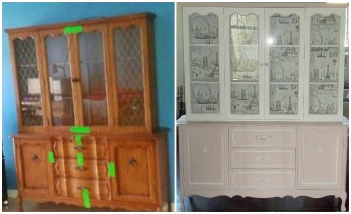 painted furniture hutch makeover, bedroom ideas, chalk paint, painted furniture, repurposing upcycling