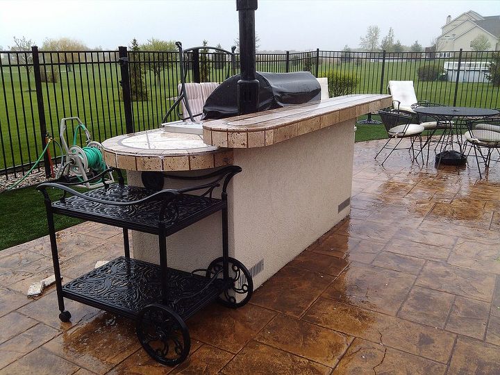 backyard ideas outdoor kitchen grill update, concrete masonry, outdoor living, Before