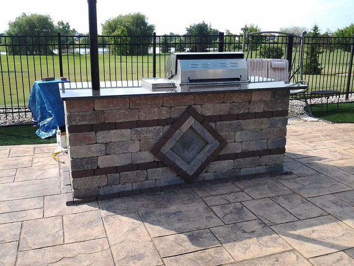 backyard ideas outdoor kitchen grill update, concrete masonry, outdoor living, After