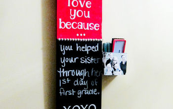 DIY “I Love You Because” Chalkboard With Interchangeable Tiles