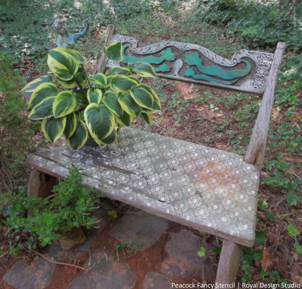 Stencil An Outdoor Bench With Chalk Paint Hometalk