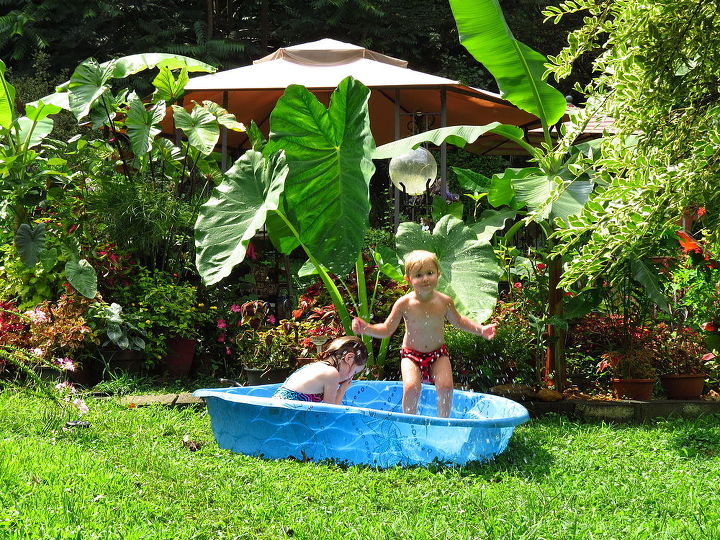 gardening grandchildren home backyard, outdoor living