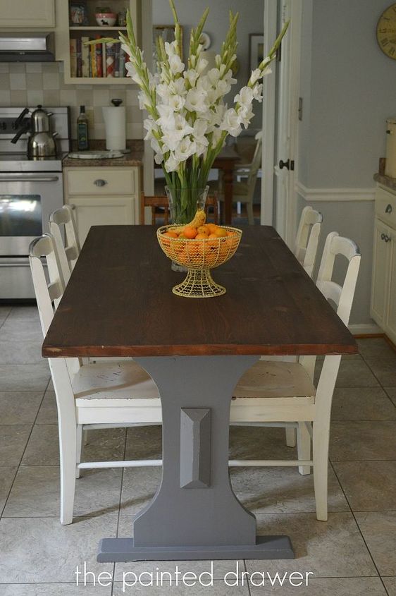 kitchen ideas farmhouse table staining wood, kitchen design, painted furniture, repurposing upcycling