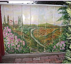 painting mural shed backyard garden vineyard, outdoor living, repurposing upcycling