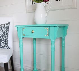 brass accented side table makeover, home decor, painted furniture