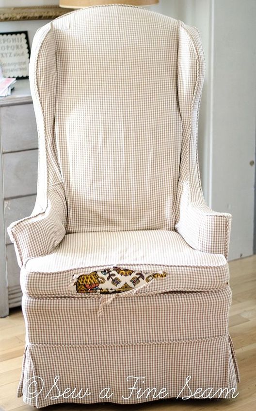slip covered wing back chairs, home decor, reupholster