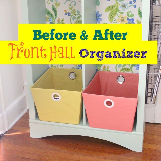 front hall organizer, foyer, organizing, painted furniture, repurposing upcycling, reupholster