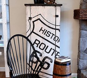 how to make an old sign on anything, painted furniture, rustic furniture, stairs