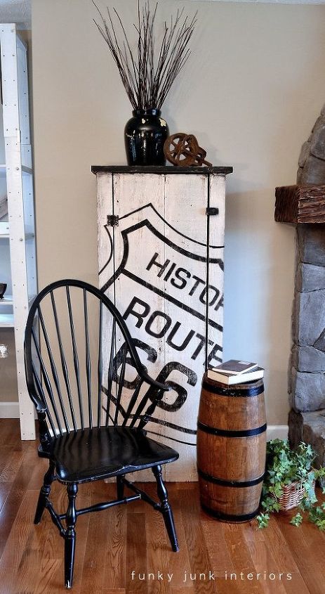 how to make an old sign on anything, painted furniture, rustic furniture, stairs