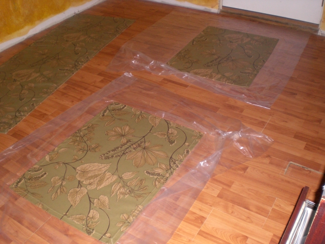 my first floorcloth project, crafts, flooring, reupholster, Completed Floorcloths in the final cure stage