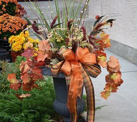 make a gorgeous fall outdoor floral arrangement using four easy steps, container gardening, flowers, gardening, seasonal holiday decor