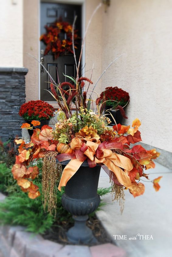 make a gorgeous fall outdoor floral arrangement using four easy steps, container gardening, flowers, gardening, seasonal holiday decor