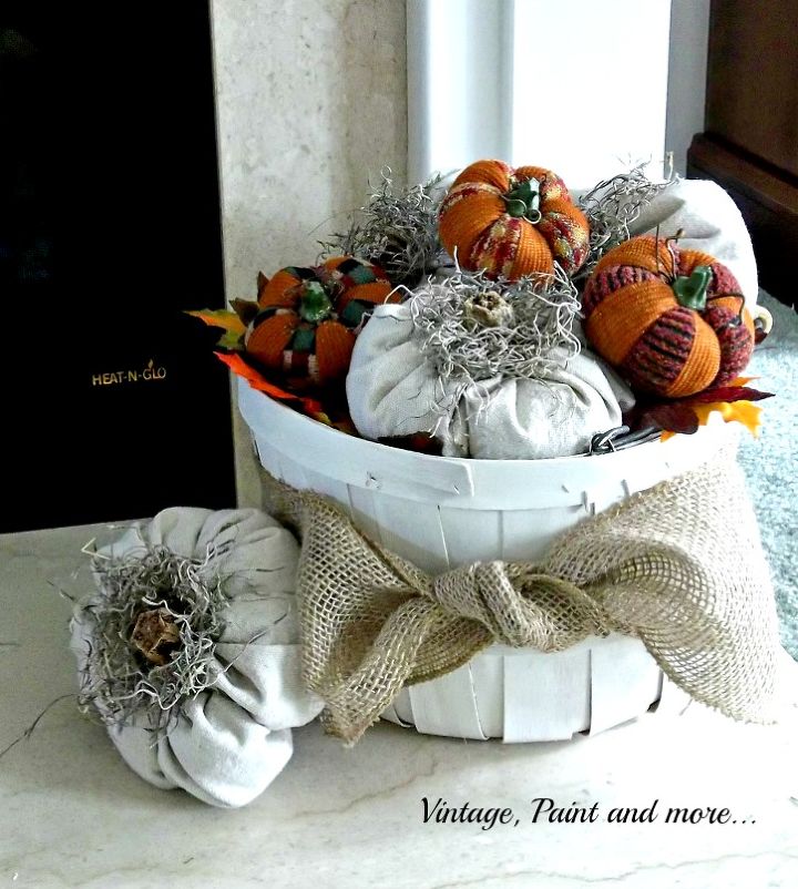 drop cloth pumpkins, crafts, repurposing upcycling, seasonal holiday decor