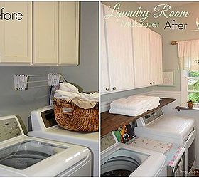 laundry room makeover chandeliers update, laundry rooms, organizing, storage ideas