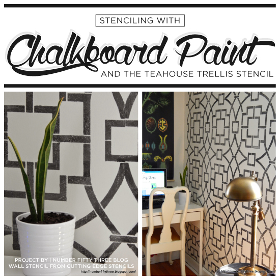 stenciling with chalkboard paint, chalkboard paint, painting, wall decor