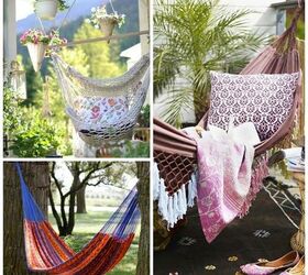 patio designs outdoor space decor inspiration, decks, outdoor furniture, outdoor living, painted furniture, patio, repurposing upcycling, Hang A Hammock